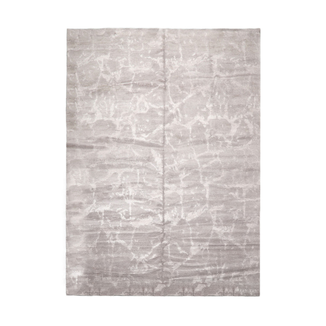 Celeste Rugs 10x14 Tibetan Hand Knotted Oriental Area Rug Crafted with Wool & Silk Tone on Tone Taupe Modern Contemporary Design