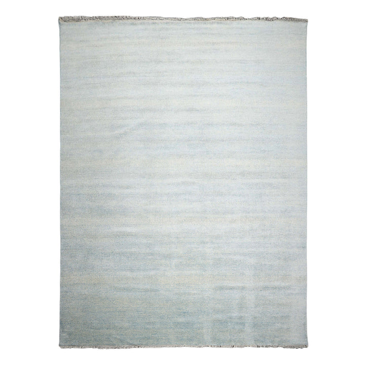Celeste Rugs Hand Knotted Wool & Silk Grass Oriental Area Rug Ivory & Aqua Multi Sizes Modern Contemporary Design