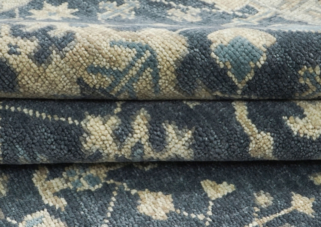 9x12 Gray, Beige, Moss Color Hand Knotted Oushak Wool Arts and Crafts Oriental Rug