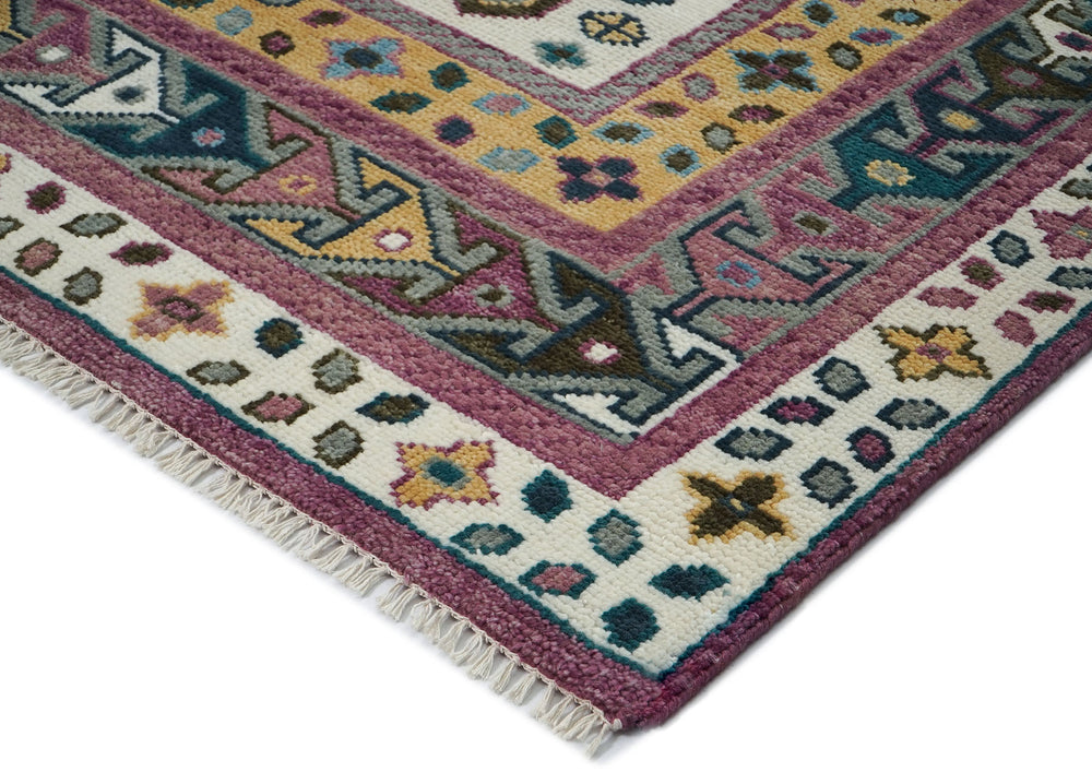 9x12 Gray, Ivory, Rose Color Hand Knotted Oushak Wool Traditional Oriental Rug