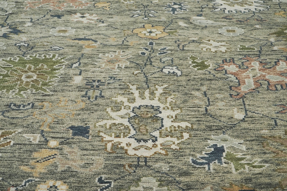9x12 Mint, Beige, Gold Color Hand Knotted Oushak Wool  Oriental Rug