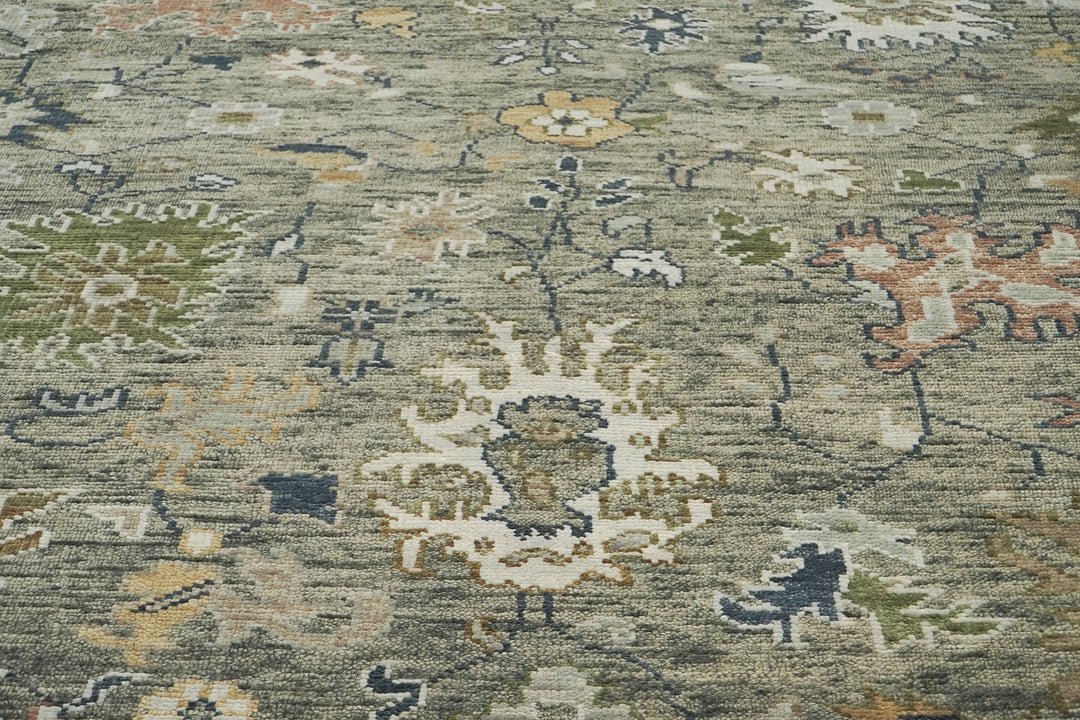 9x12 Mint, Beige, Gold Color Hand Knotted Oushak Wool  Oriental Rug