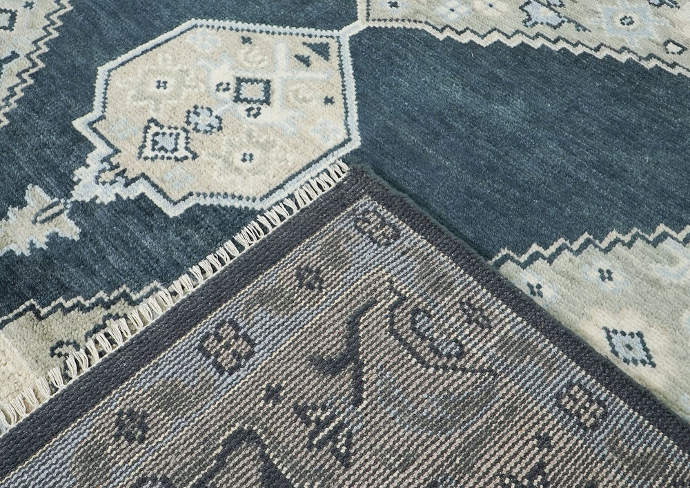 9x12 Gray, Blue, Taupe Color Hand Knotted Oushak Wool  Oriental Rug