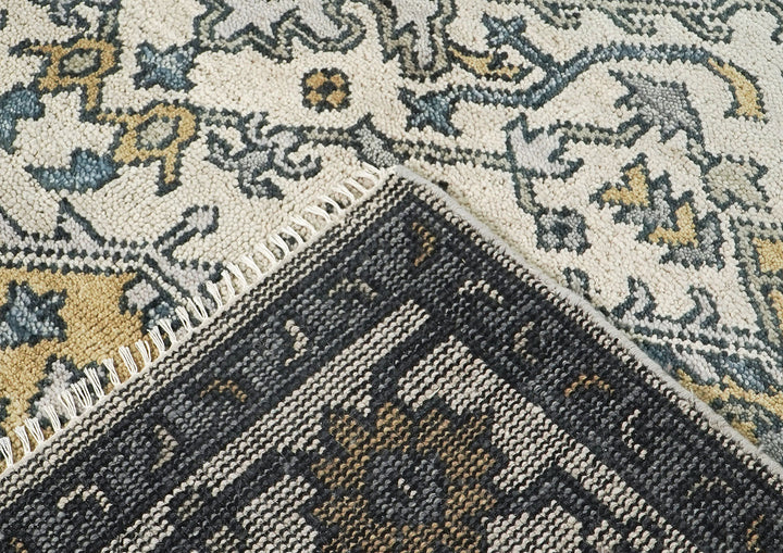 8x10 Ivory, Gold, Gray Color Hand Knotted Oushak Wool Traditional Oriental Rug
