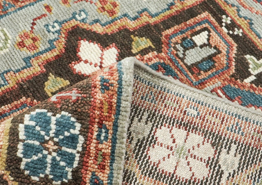 5x8 Mint, Teal, Brown Color Hand Knotted Oushak Wool Traditional Oriental Rug