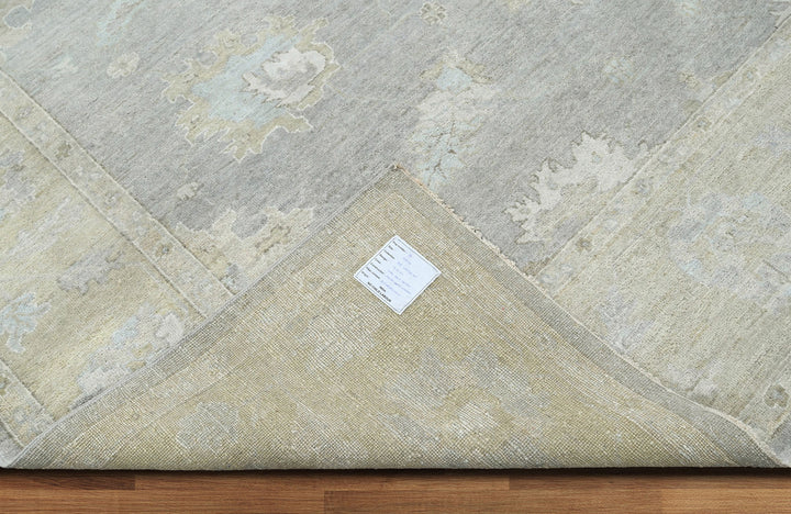 Celeste Rugs Hand Knotted Multi Size Indo Oushak 100% Wool Area Rug Traditional Oriental Design Blue & Beige.