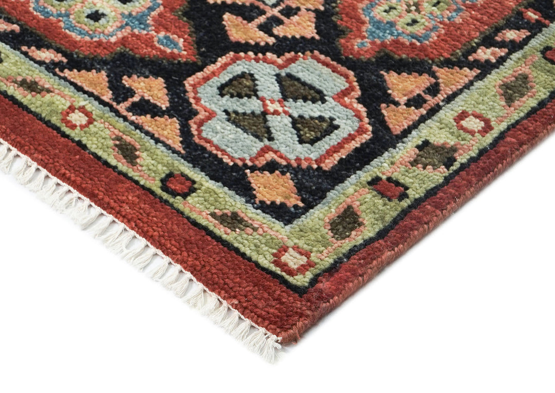 9x12 Burnt Orange, Lime, Beige Color Hand Knotted Oushak Wool Traditional Oriental Rug