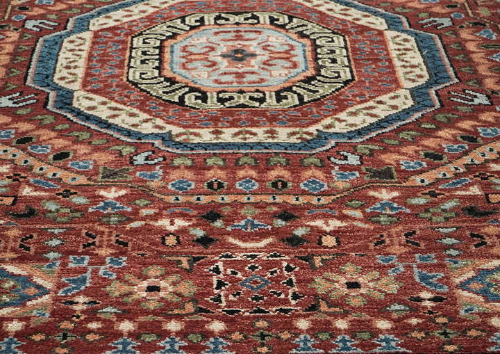 9x12 Rust, Sage, Blue Color Hand Knotted Oushak Wool Traditional Oriental Rug