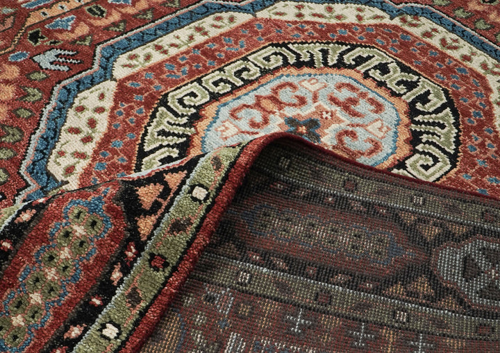 9x12 Rust, Sage, Blue Color Hand Knotted Oushak Wool Traditional Oriental Rug