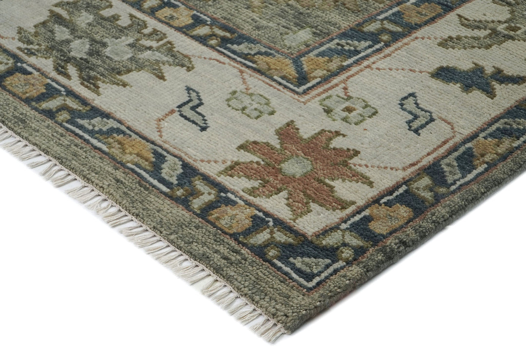 9x12 Mint, Beige, Gold Color Hand Knotted Oushak Wool  Oriental Rug