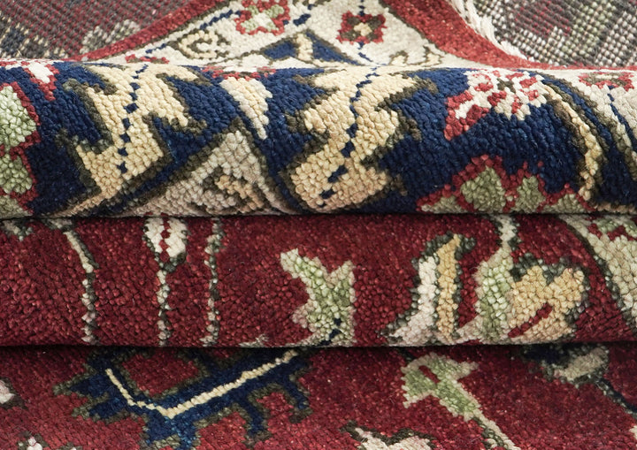 9x12 Rust, Navy, Beige Color Hand Knotted Oushak Wool Traditional Oriental Rug