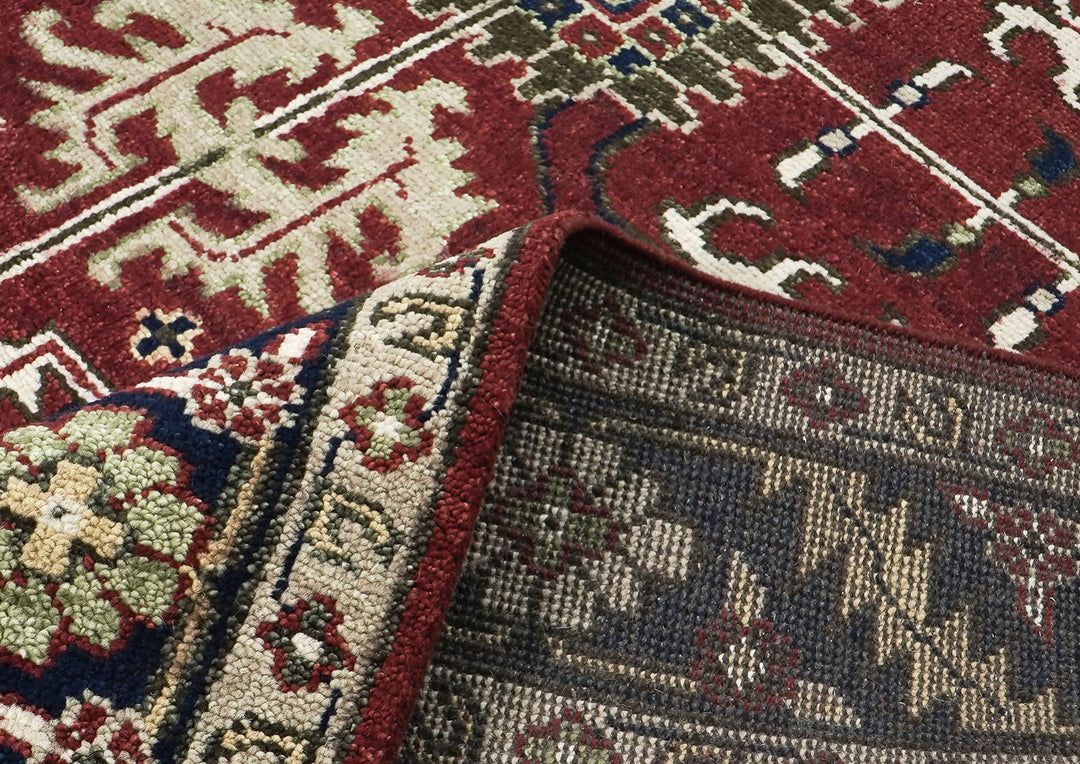 9x12 Rust, Navy, Beige Color Hand Knotted Oushak Wool Traditional Oriental Rug