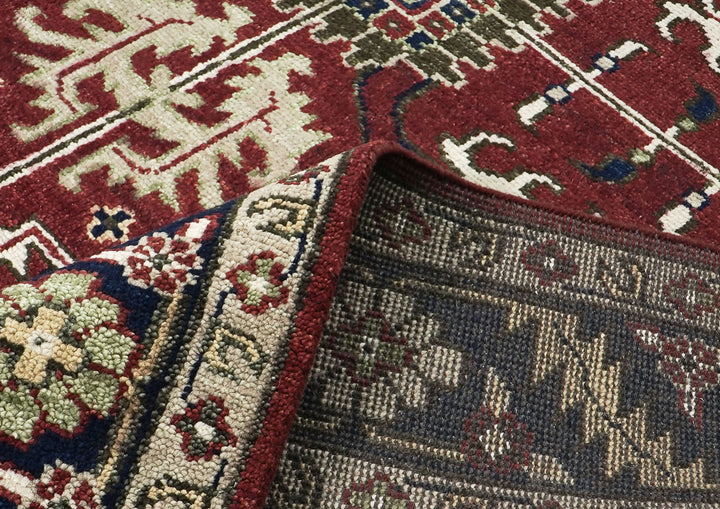 9x12 Rust, Navy, Beige Color Hand Knotted Oushak Wool Traditional Oriental Rug