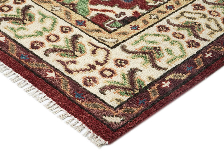 9x12 Rust, Lime, Ivory Color Hand Knotted Oushak Wool Arts and Crafts Oriental Rug