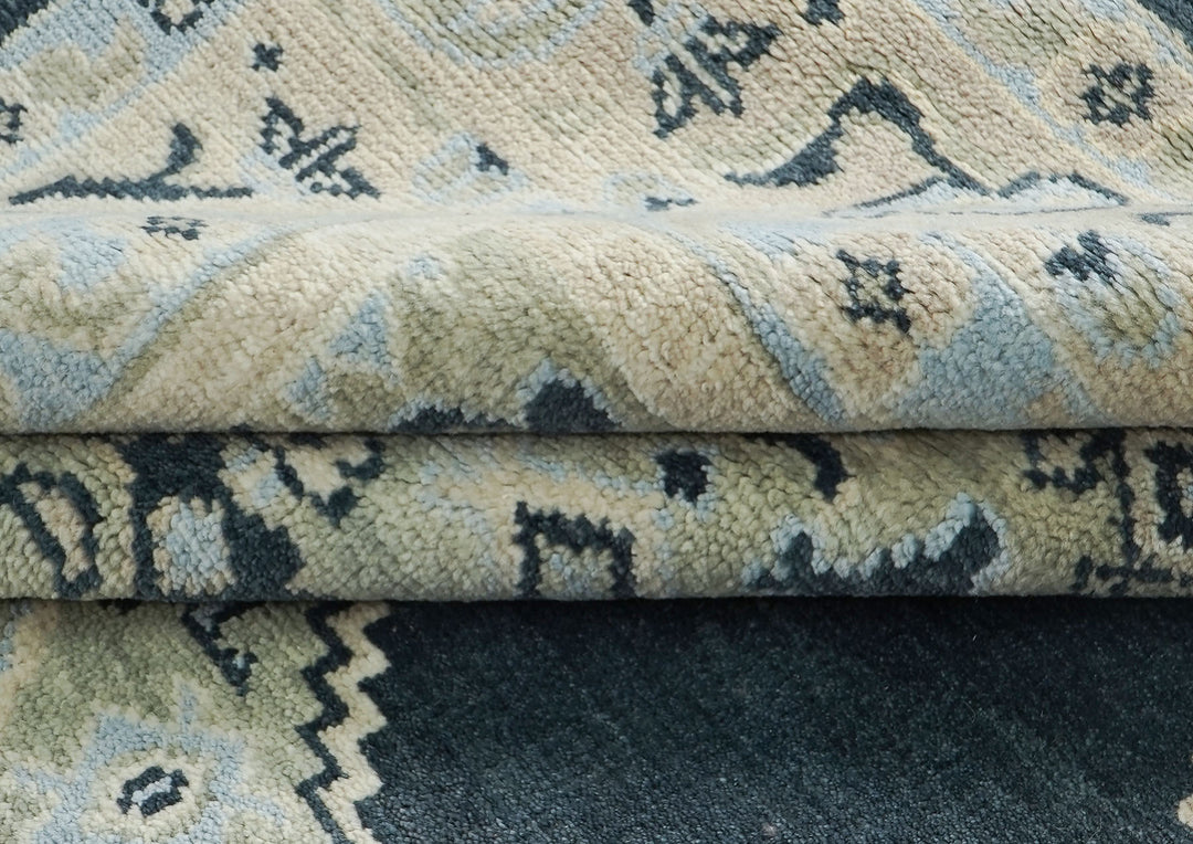 9x12 Gray, Blue, Taupe Color Hand Knotted Oushak Wool  Oriental Rug