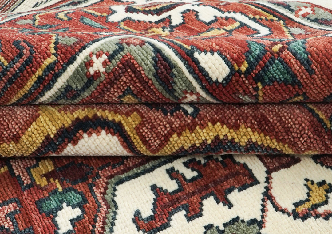 9x12 Ivory, Rust, Rose Color Hand Knotted Oushak Wool  Oriental Rug