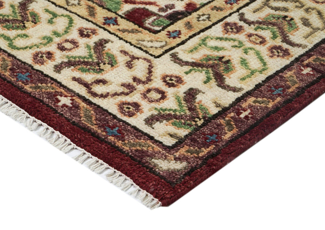 9x12 Rust, Lime, Ivory Color Hand Knotted Oushak Wool Transitional Oriental Rug