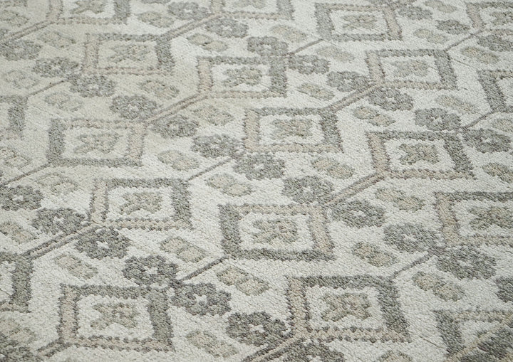 9x12 Gray, Beige, Multi Color Hand Knotted Oushak Wool Transitional Oriental Rug