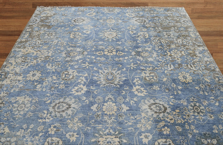Celeste Rugs Hand Knotted 8x10 Wool Oriental Transitional Oushak Area Rug Blue.