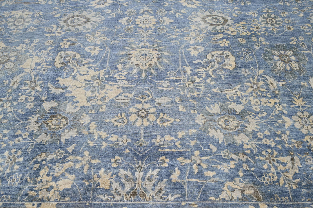 Celeste Rugs Hand Knotted 8x10 Wool Oriental Transitional Oushak Area Rug Blue.