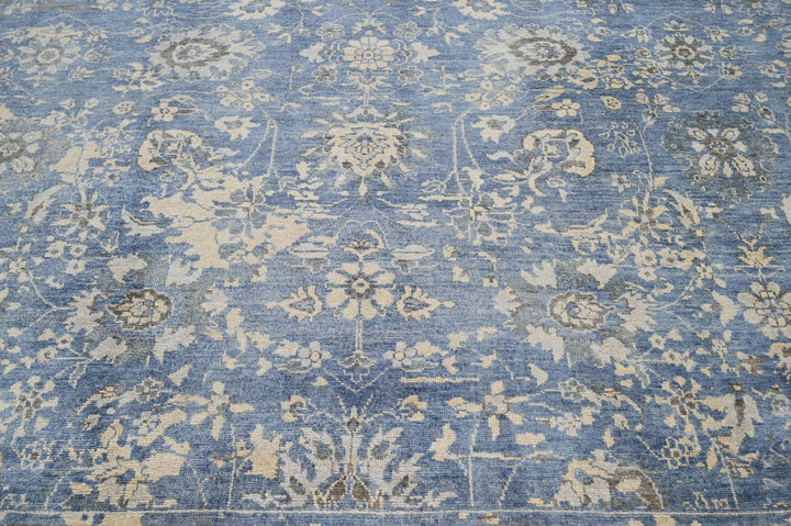 Celeste Rugs Hand Knotted 8x10 Wool Oriental Transitional Oushak Area Rug Blue.