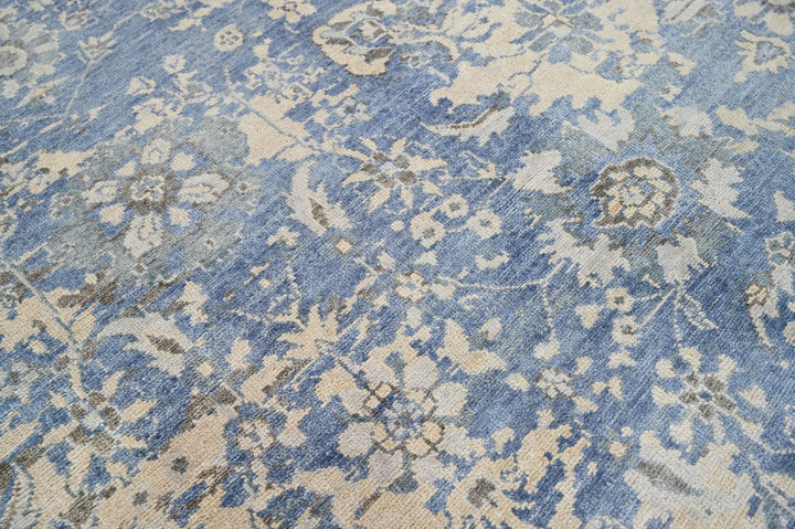 Celeste Rugs Hand Knotted 8x10 Wool Oriental Transitional Oushak Area Rug Blue.