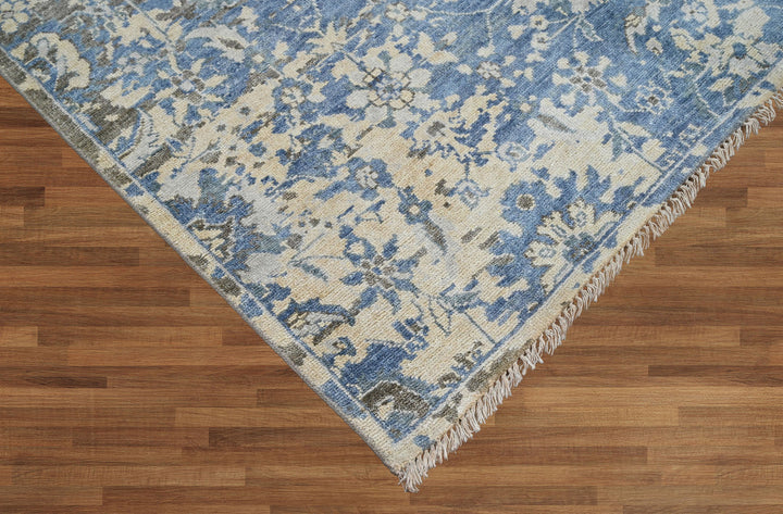 Celeste Rugs Hand Knotted 8x10 Wool Oriental Transitional Oushak Area Rug Blue.