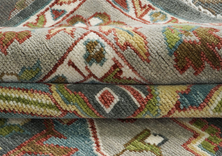 10x14 Gray, Ivory, Brown Color Hand Knotted Oushak Wool  Oriental Rug