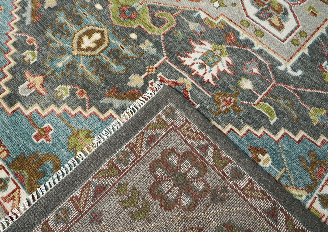 10x14 Gray, Ivory, Brown Color Hand Knotted Oushak Wool  Oriental Rug