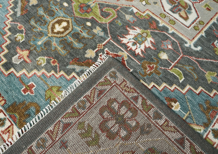 10x14 Gray, Ivory, Brown Color Hand Knotted Oushak Wool  Oriental Rug