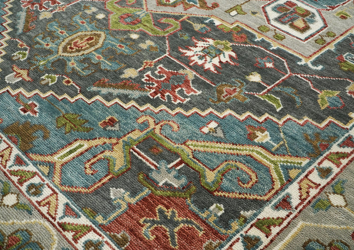 10x14 Gray, Ivory, Brown Color Hand Knotted Oushak Wool  Oriental Rug