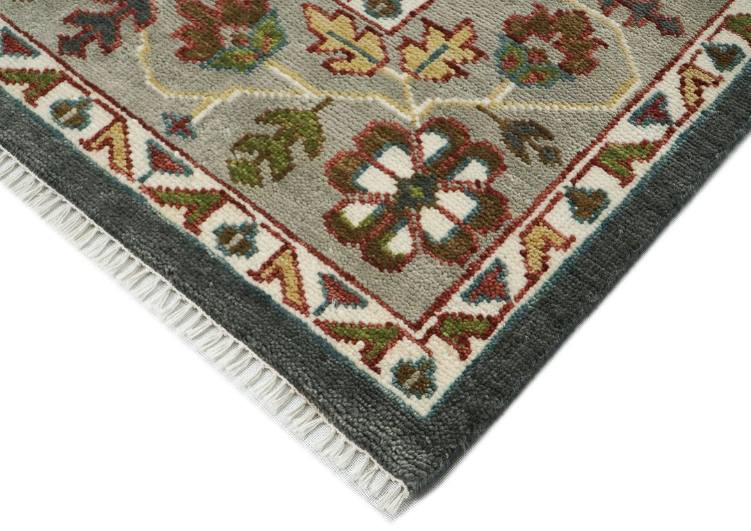 10x14 Gray, Ivory, Brown Color Hand Knotted Oushak Wool  Oriental Rug