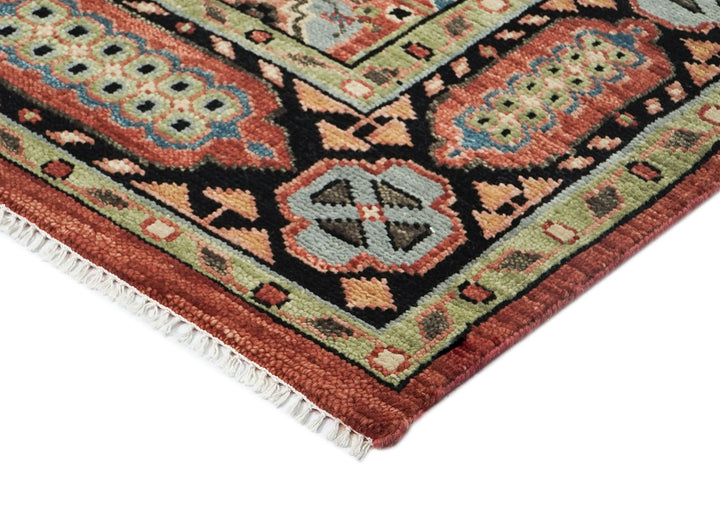 9x12 Rust, Sage, Blue Color Hand Knotted Oushak Wool Traditional Oriental Rug