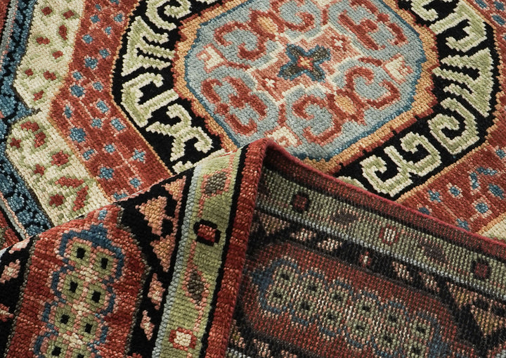 9x12 Rust, Sage, Blue Color Hand Knotted Oushak Wool Traditional Oriental Rug