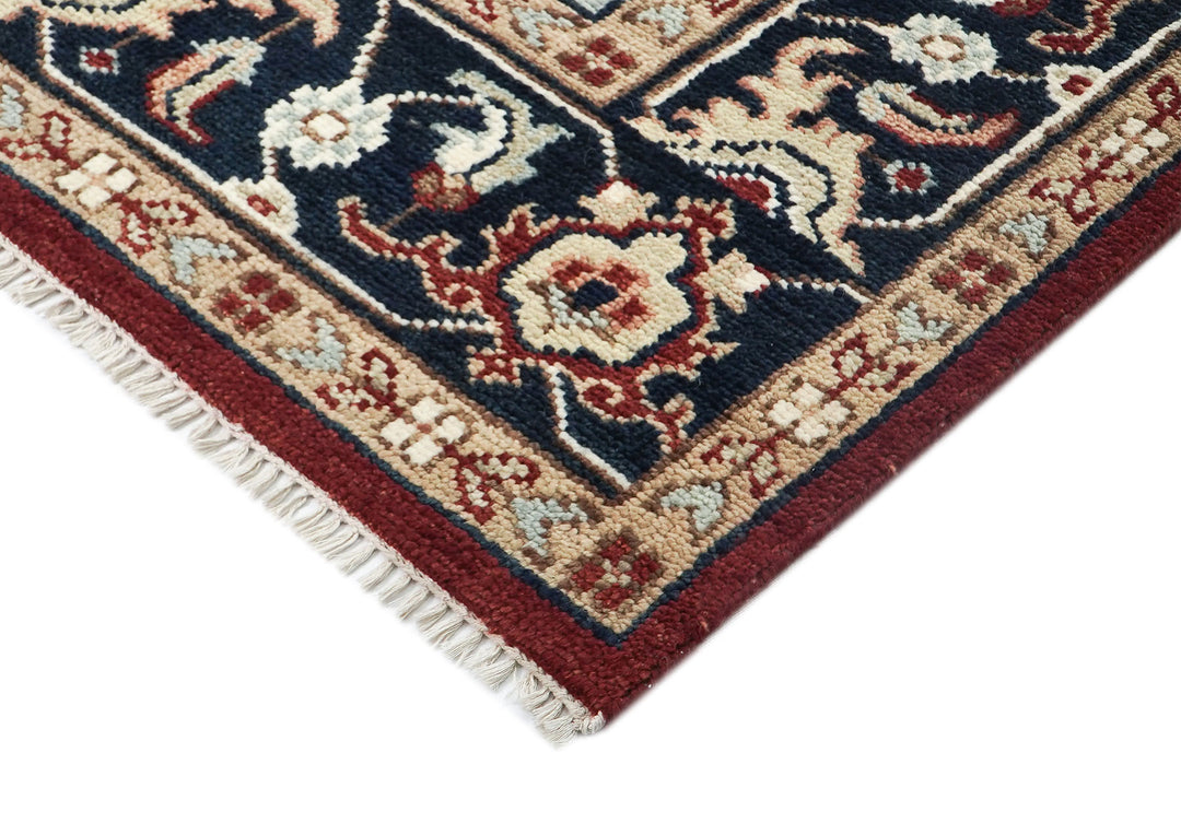 9x12 Rust, Ivory, Blue Color Hand Knotted Oushak Wool  Oriental Rug