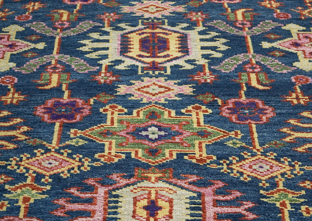 8x10 Navy, Gray, Biege Color Hand Knotted Oushak Wool  Oriental Rug