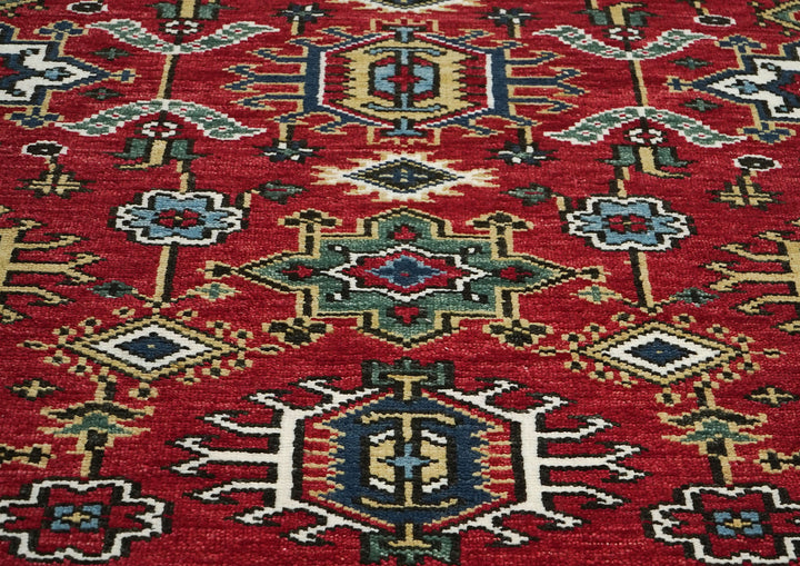 8x10 Red, Navy, Gold Color Hand Knotted Oushak Wool  Oriental Rug