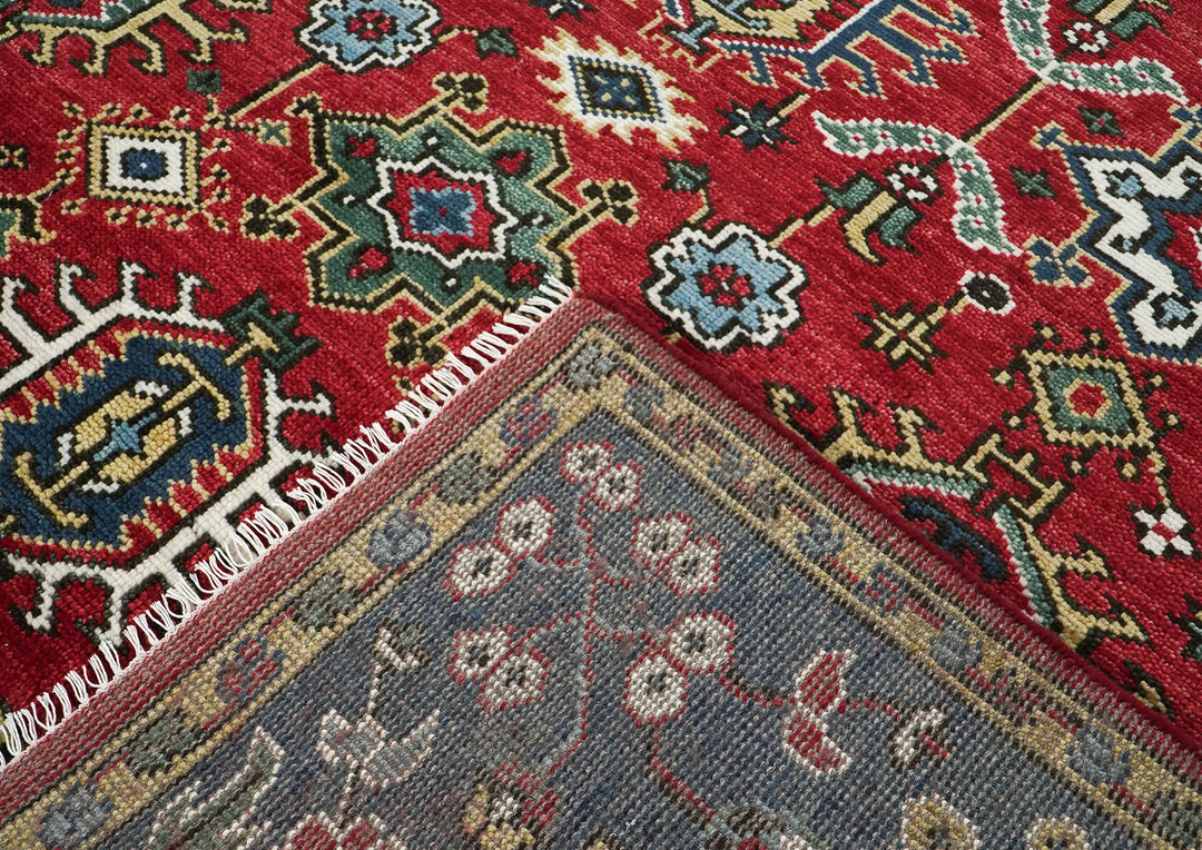 8x10 Red, Navy, Gold Color Hand Knotted Oushak Wool  Oriental Rug