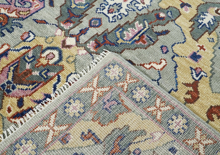 8x10 Gray, Pink, Gold Color Hand Knotted Oushak Wool  Oriental Rug