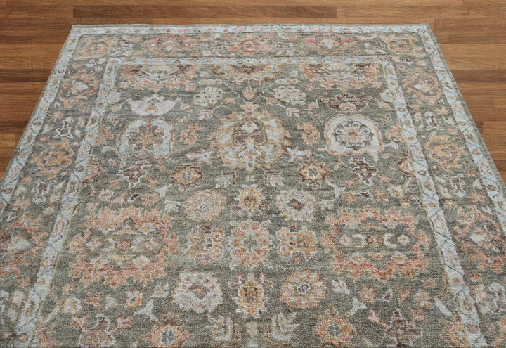 Celeste Rugs Hand Knotted 8x10 Oushak Wool Oriental Area Rug Moss Traditional Design