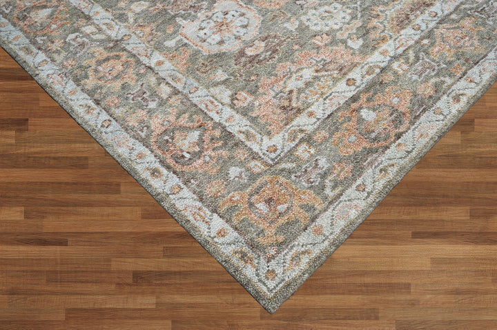 Celeste Rugs Hand Knotted 8x10 Oushak Wool Oriental Area Rug Moss Traditional Design