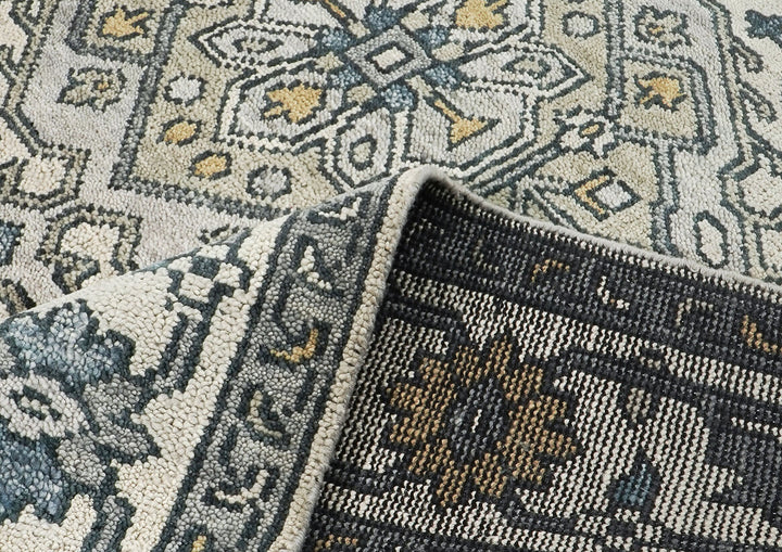 8x10 Ivory, Gold, Gray Color Hand Knotted Oushak Wool Traditional Oriental Rug