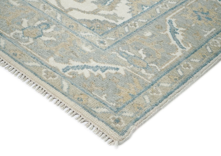 8x10 Ivory, Gray, Taupe Color Hand Knotted Oushak Wool Traditional Oriental Rug