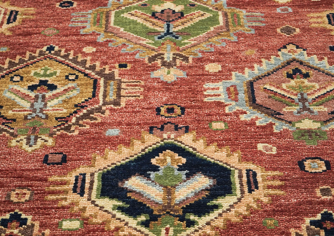 5x8 Rose, Gold, Lime Color Hand Knotted Oushak Wool Arts & Crafts Oriental Rug