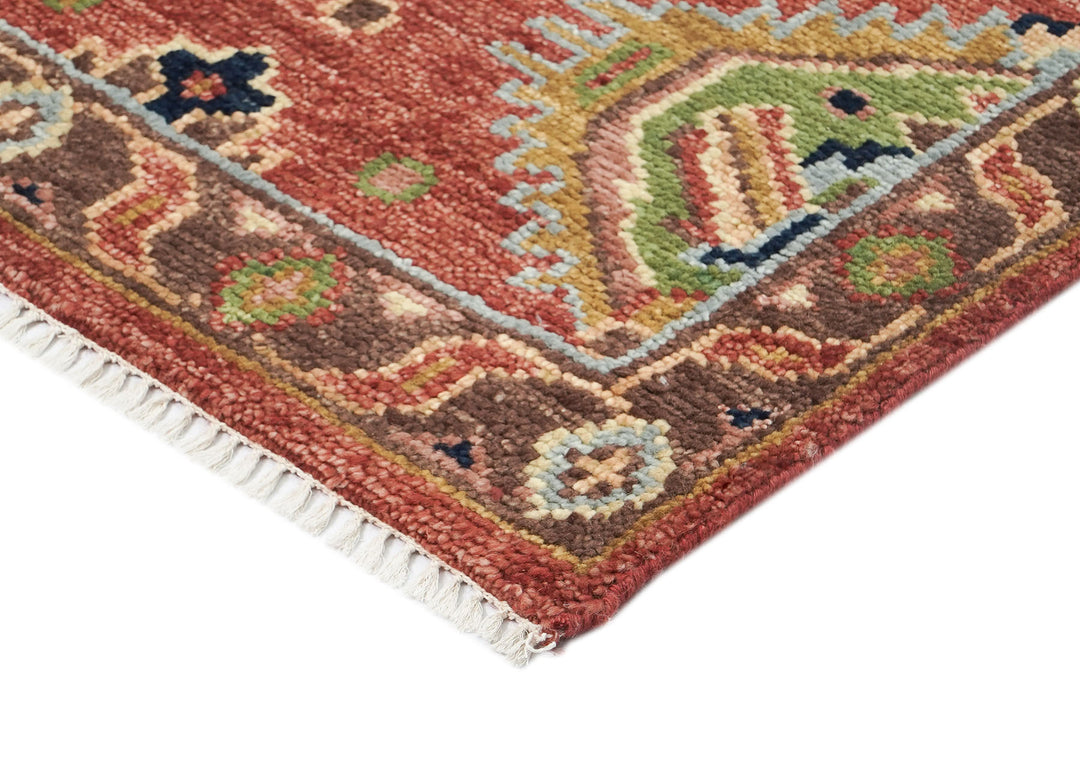 5x8 Rose, Gold, Lime Color Hand Knotted Oushak Wool  Oriental Rug