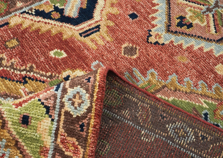 5x8 Rose, Gold, Lime Color Hand Knotted Oushak Wool  Oriental Rug