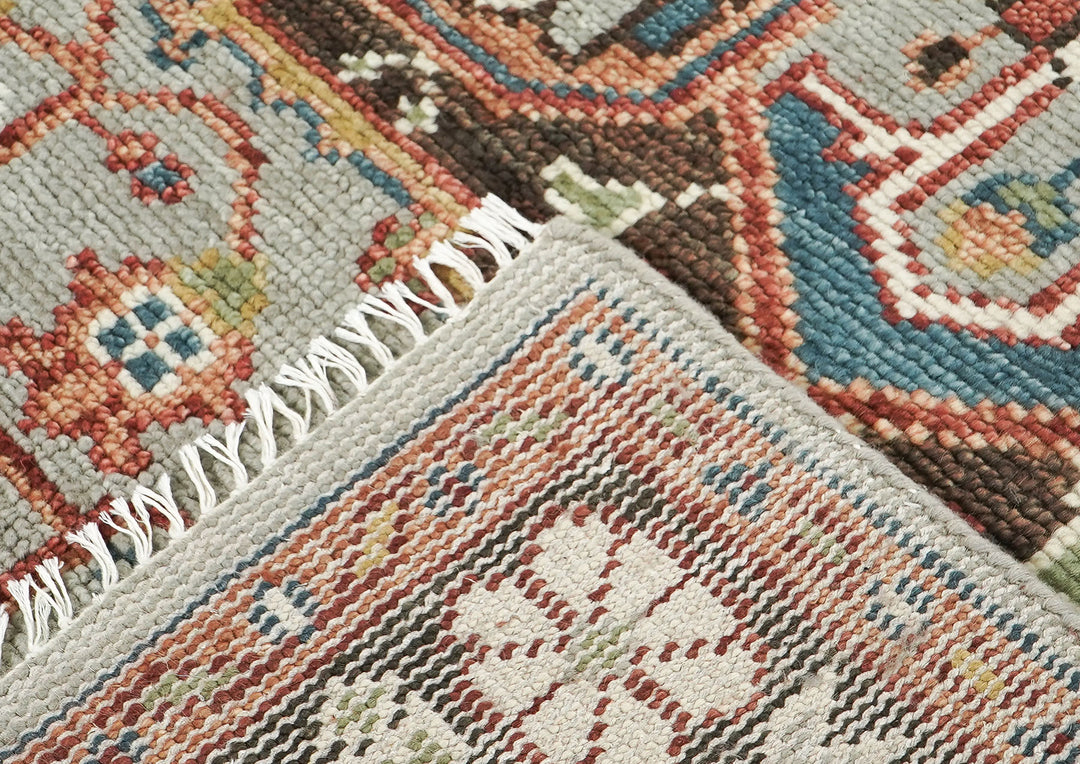 5x8 Mint, Teal, Brown Color Hand Knotted Oushak Wool Traditional Oriental Rug