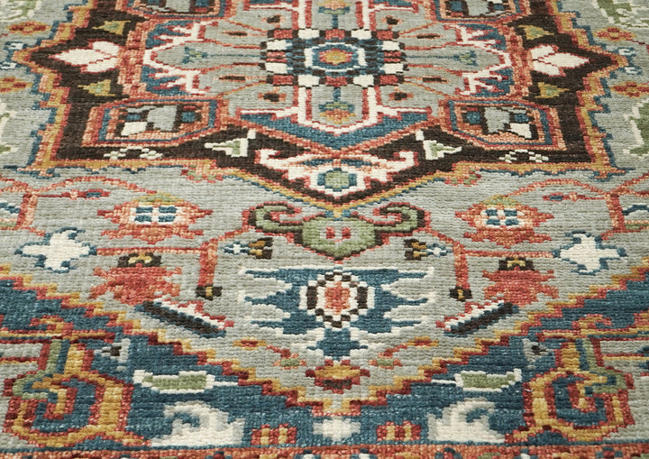 5x8 Mint, Teal, Brown Color Hand Knotted Oushak Wool Traditional Oriental Rug