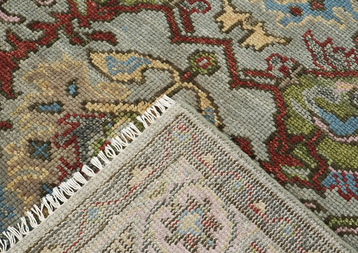 5x8 Moss, Gray, Rust Color Hand Knotted Oushak Wool  Oriental Rug
