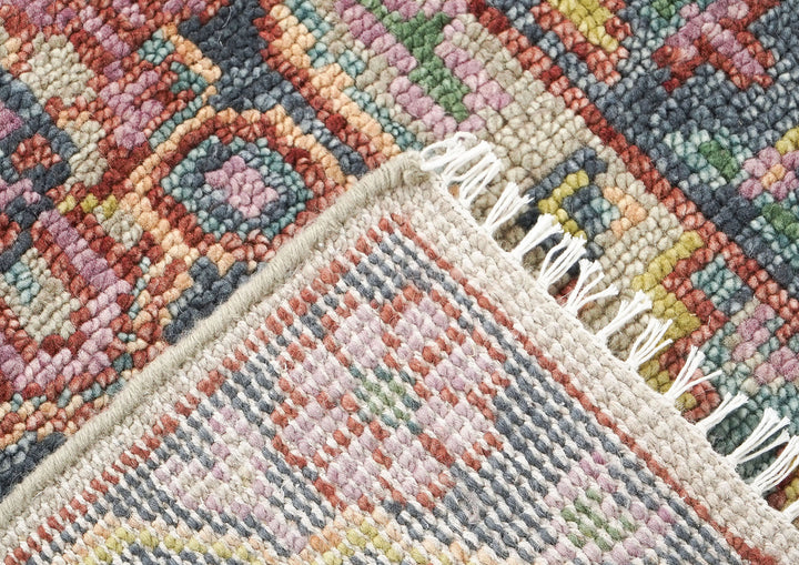 Runner Beige, Slate, Gold Color Hand Knotted Oushak Wool Traditional Oriental Rug